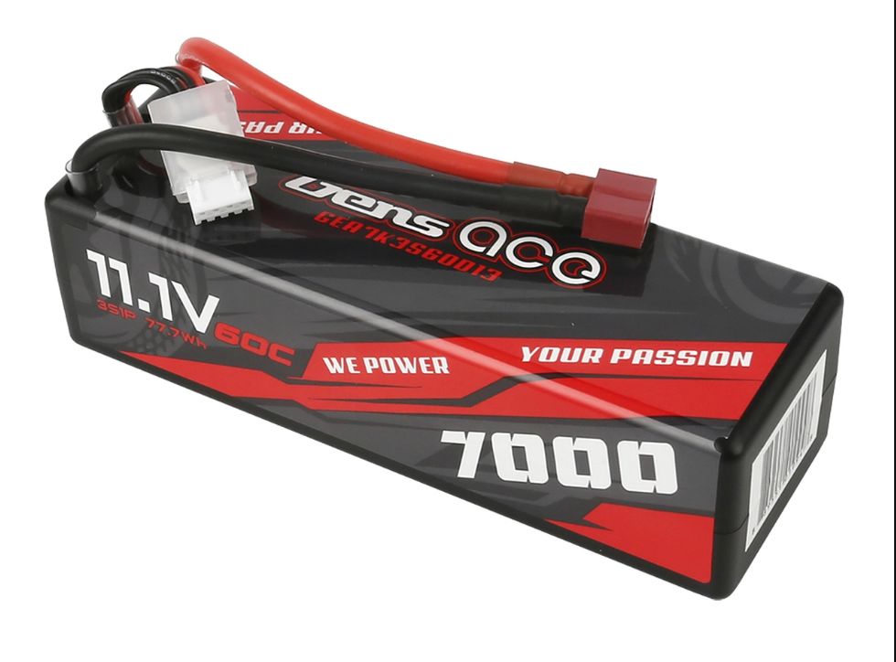 Gens Ace - 1094 - 7000mAh 3S1P 11.1V 60C LiPo Deans Plug Hard Case 138x47x40mm