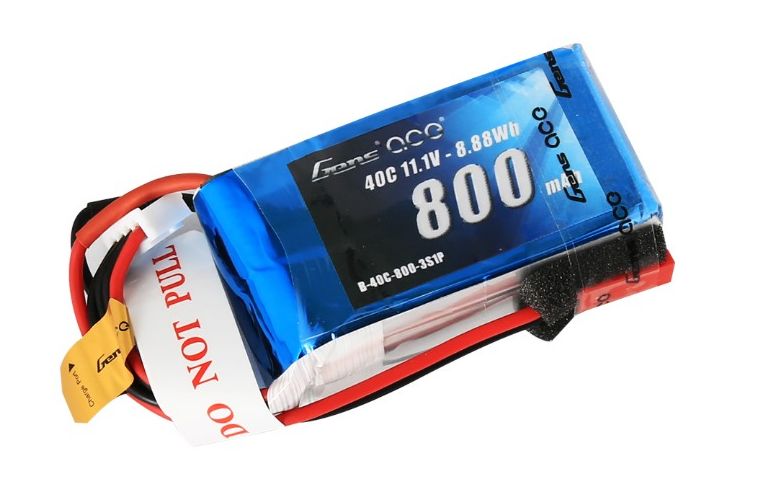 Gens Ace - 006 - 800mAh 3S1P 11.1V 40C LiPo JST Plug Soft Case 52x30x23mm