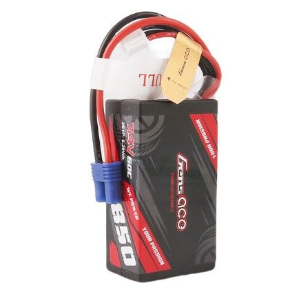 Gens Ace 850mAh 7.4V 60C 2S1P LiPo Battery Pack with EC2 Plug - Click Image to Close