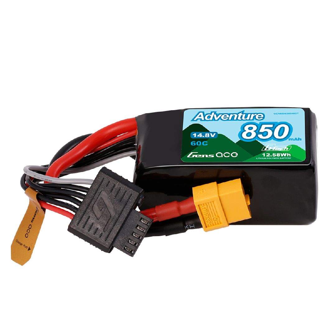 Gens Ace 850mAh 4S 14.8V 60C Adventure Series Lipo w/ XT60 Plug