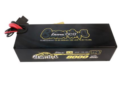Gens Ace - 1746 - G-Tech Bashing 8000mAh 4S1P 14.8V 100C LiP Battery Pack with EC5 Plug Hardwired (159x54x43mm +/- Manufacturer's Specifications)