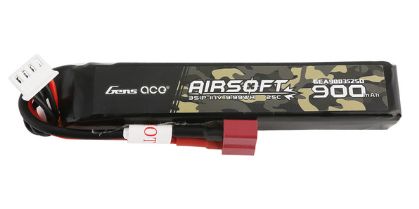 Gens Ace 900mAh 11.1V 25C Airsoft Battery with Dean Plug - Click Image to Close