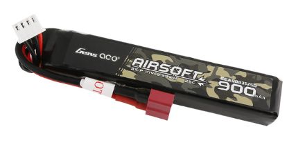 Gens Ace 900mAh 11.1V 25C Airsoft Battery with Dean Plug - Click Image to Close