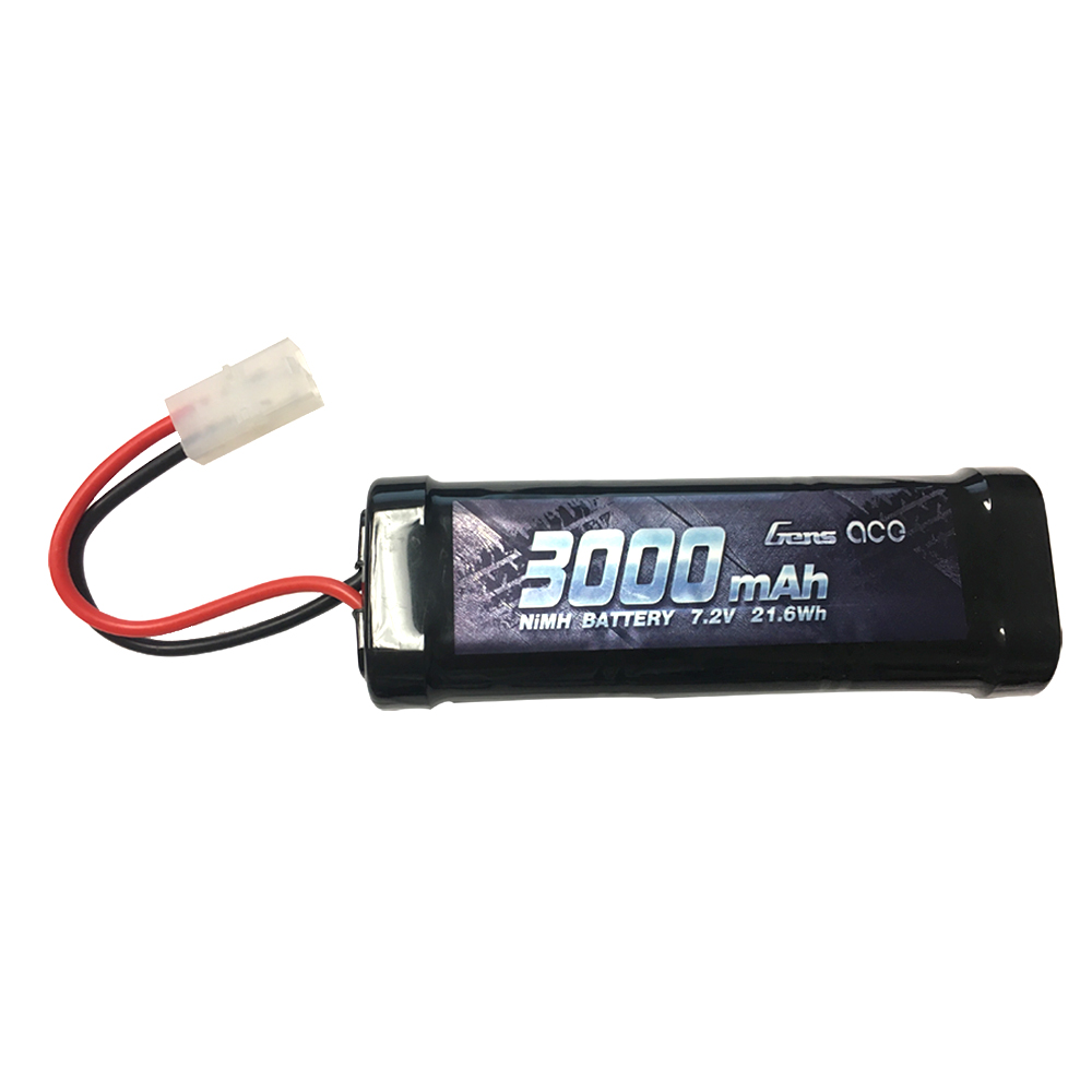 Gens Ace - 250 - 3000mAh 6 Cell 7.2V Nimh Tamiya Plug Soft Case 135x 47x24mm