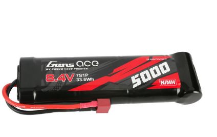 Gens Ace 5000mAh 8.4V NiMH Battery Flat Style with Deans Plug - Click Image to Close