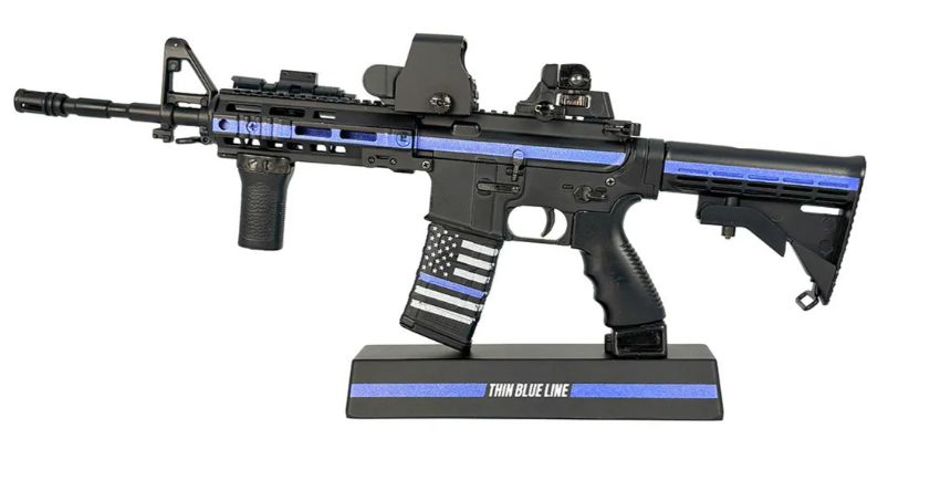 GoatGuns Mini AR-15 in Thin Blue Line SWAT theme