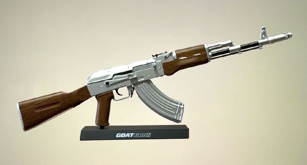 GoatGuns Limited edition 1:3 diecast metal AK47 model in Silver