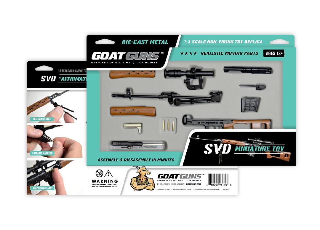 GoatGuns Sniper Rifle Metal Diecast Model Assembly Kit - Black