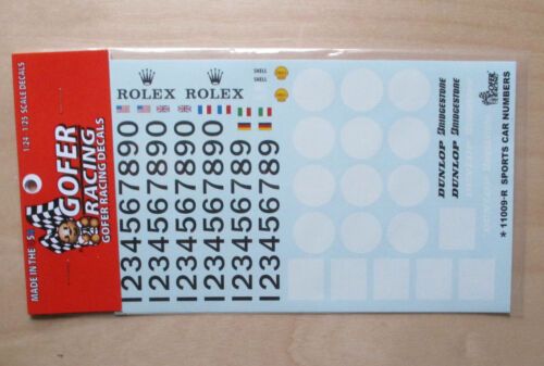 Gofer Racing Sports Car Numbers Decal Sheet 1/24