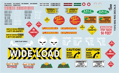 Gofer Racing Big Rig Decals Decal Sheet 1/24