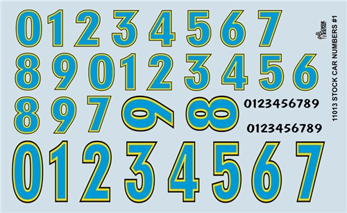 Gofer Racing Stock Car Numbers Decal Sheet 1/24