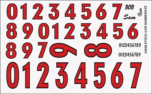 Gofer Racing Racing Numbers Red Decal Sheet 1/24