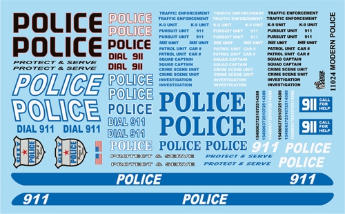 Gofer Racing Police Decal Sheet 1/24 - Click Image to Close