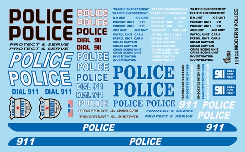 Gofer Racing Police Decal Sheet 1/24