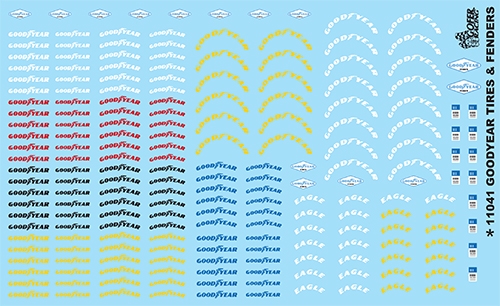 Gofer Racing Goodyear Tires and Fender Decal Sheet 1/24