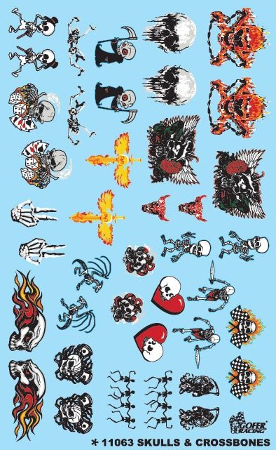 Gofer Racing Skulls & Crossbones Decal 1/24