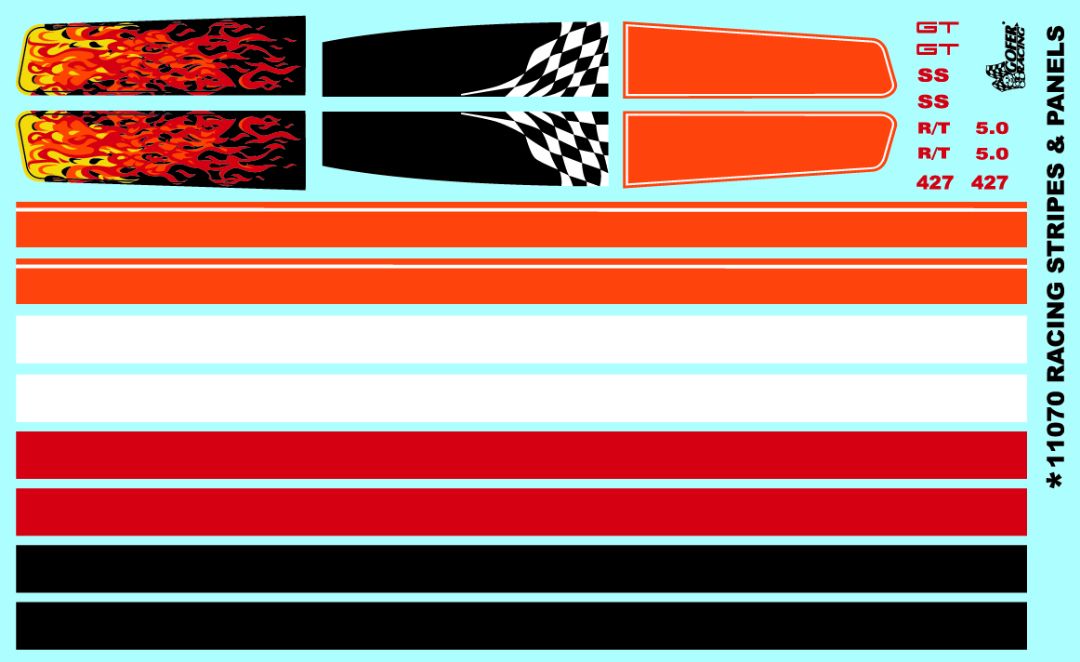 Gofer Racing Racing Stripes and Panels Decals 1/24