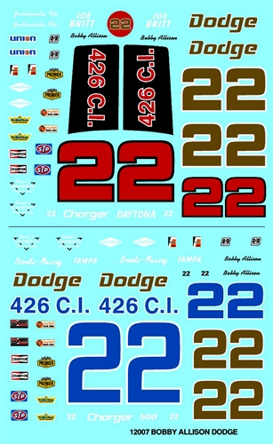 Gofer Racing Bobby Allison Model Car Decal Sheet 1/24