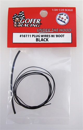 Gofer Racing Plug Wires With Boot - Black 1/24 - Click Image to Close