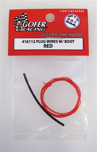 Gofer Racing Plug Wires With Boot - Red 1/24