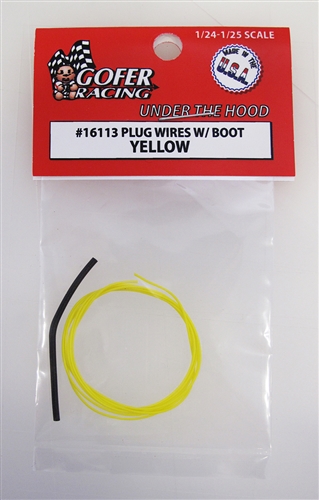 Gofer Racing Plug Wires With Boot - Yellow 1/24
