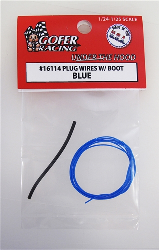 Gofer Racing Plug Wires With Boot - Blue 1/24 - Click Image to Close
