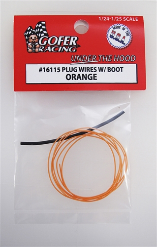 Gofer Racing Plug Wires With Boot - Orange 1/24