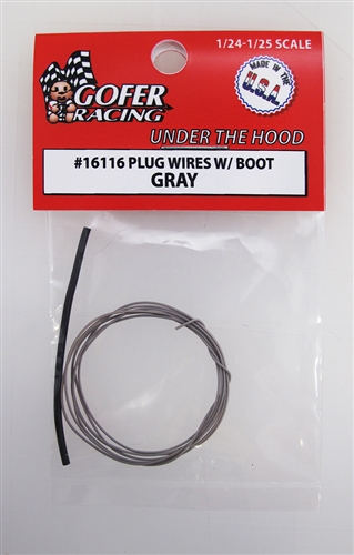 Gofer Racing Plug Wires With Boot - Gray 1/24 - Click Image to Close