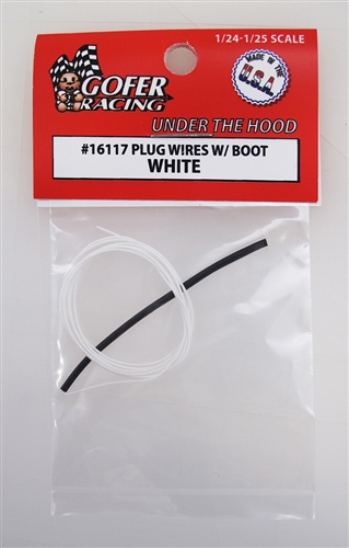 Gofer Racing Plug Wires With Boot - White 1/24