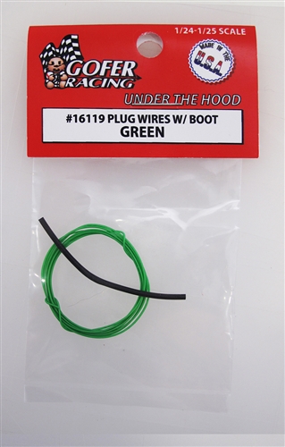 Gofer Racing Plug Wires With Boot - Green 1/24