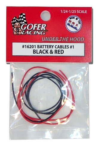 Gofer Racing Battery Cables Black and Red 1/24