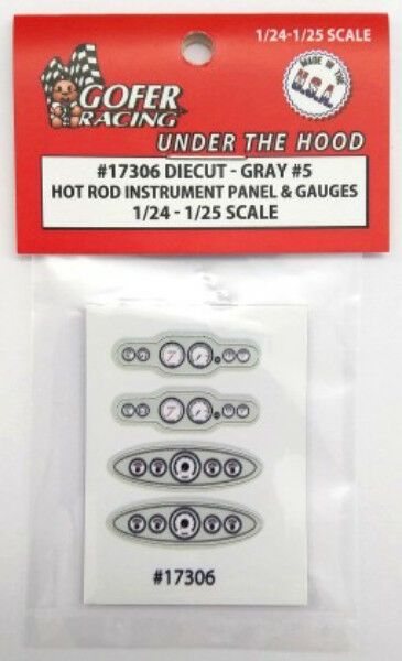 Gofer Racing Hot Rod Instrument Panel Gray #5 1/24 - 1/25
