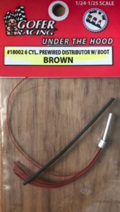 Gofer Racing Six-Cylinder Prewired Distributor - brown plug wire with boot
