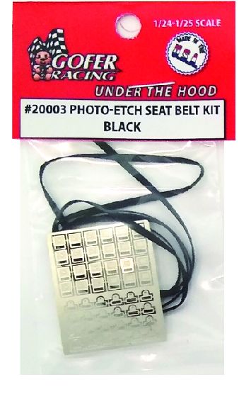 Gofer Racing Photo-Etch Seat Belt Kit - Black - Click Image to Close