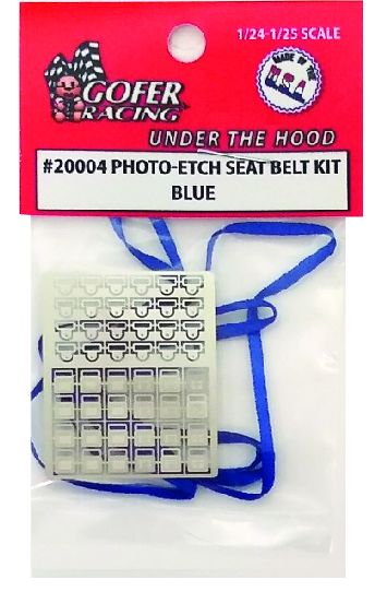 Gofer Racing Photo-Etch Seat Belt Kit - Blue - Click Image to Close