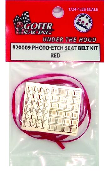 Gofer Racing Photo-Etch Seat Belt Kit - Red - Click Image to Close