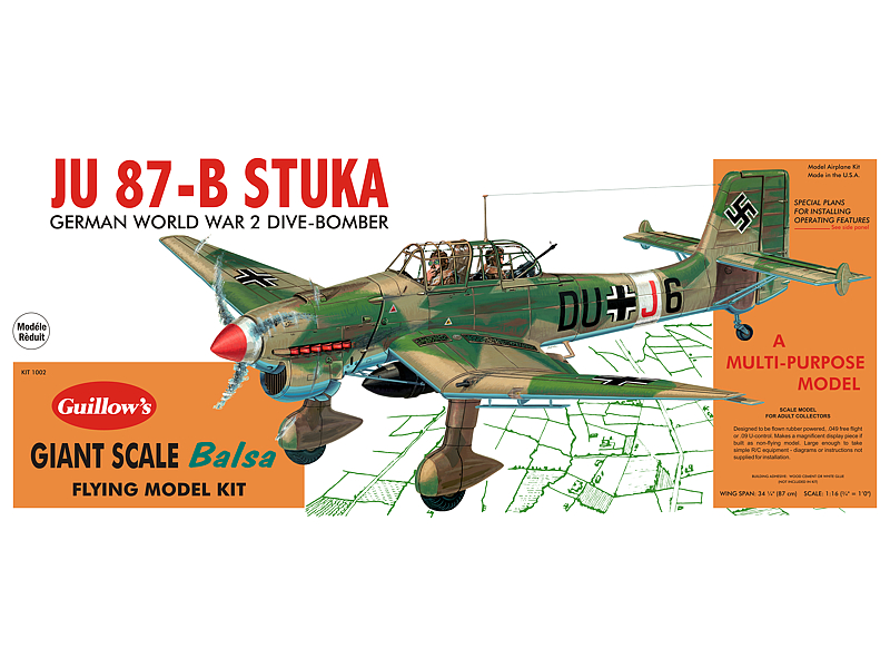 Guillow's 1/16 JU-87B Stuka Model Kit (1) - Click Image to Close