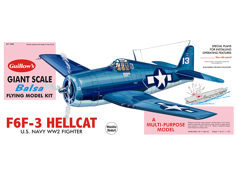 Guillow's 1/16 F6F-3 Hellcat Model Kit (1)