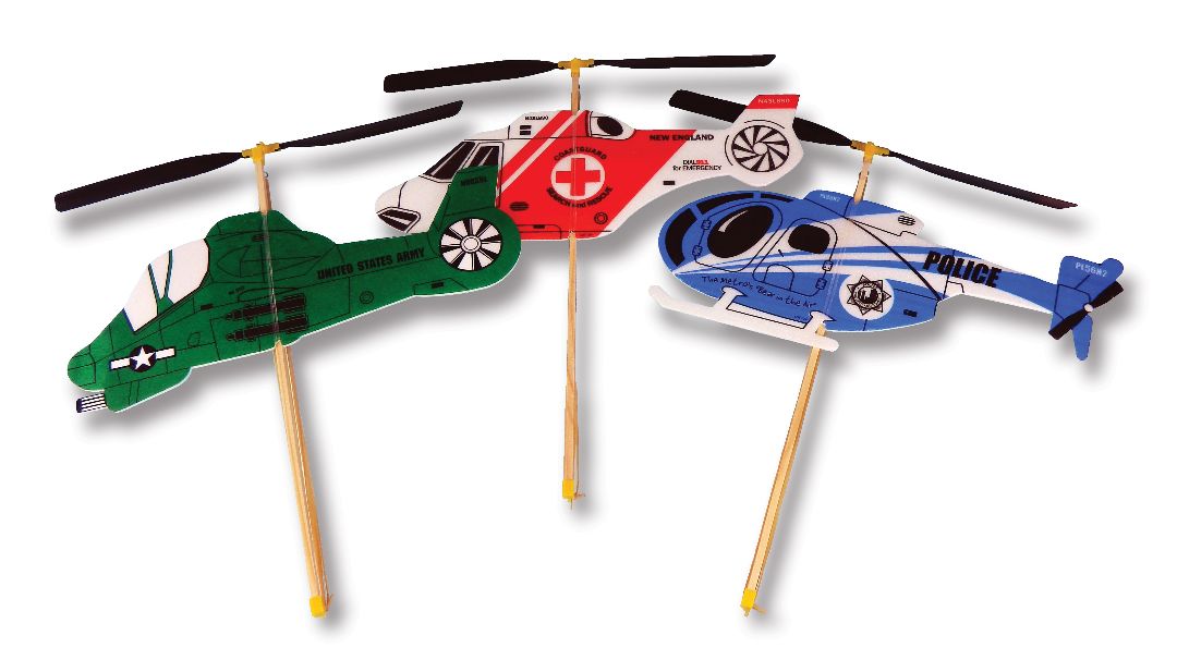 Guillow's Rubber Band Powered Toy Helicopter (24) - Click Image to Close