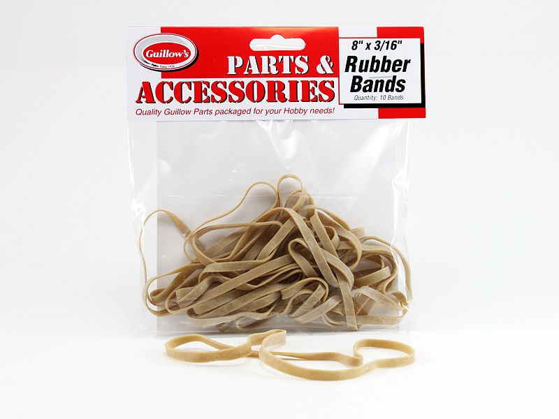 Guillow's 8" x 3/16" Rubber Band (10 bands) - Click Image to Close