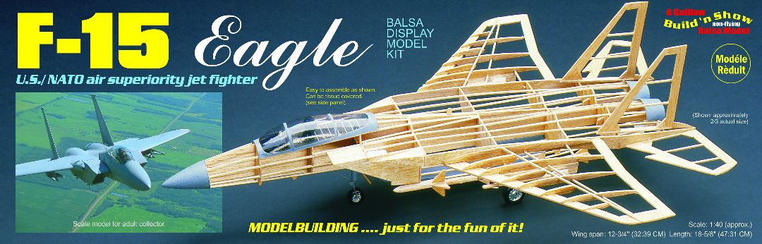 Guillow's 1/40 F-15 Eagle Model Kit (1) - Click Image to Close