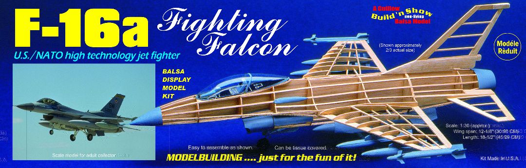 Guillow's 1/40 F-16a Fighting Falcon Model Kit (1)