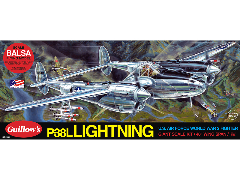 Guillow's 1/16 P38 Lightning Model Kit (1)
