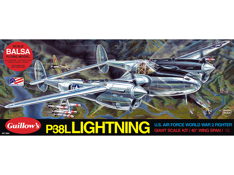 Guillow's 1/16 P38 Lightning Model Kit (1) - Click Image to Close