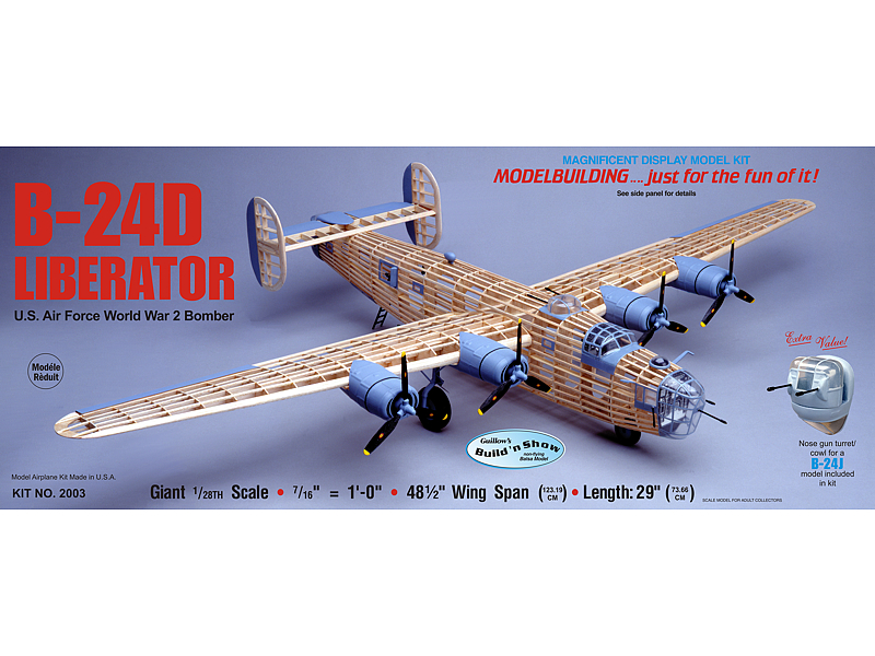 Guillow's 1/28 B-24D Liberator Model Kit (1) - Click Image to Close