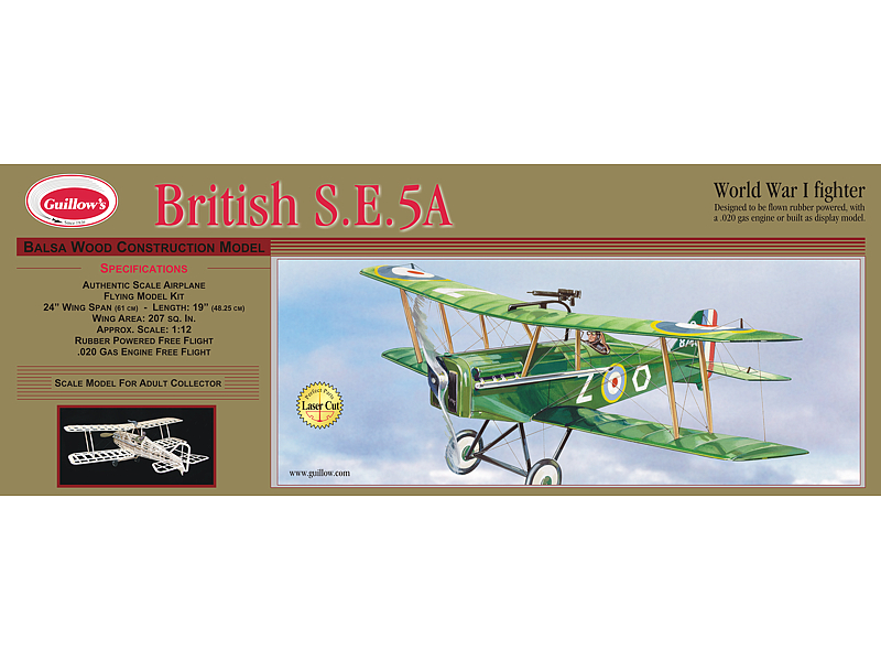 Guillow's 1/12 British SE5-A Laser Cut Model Kit (1) - Click Image to Close