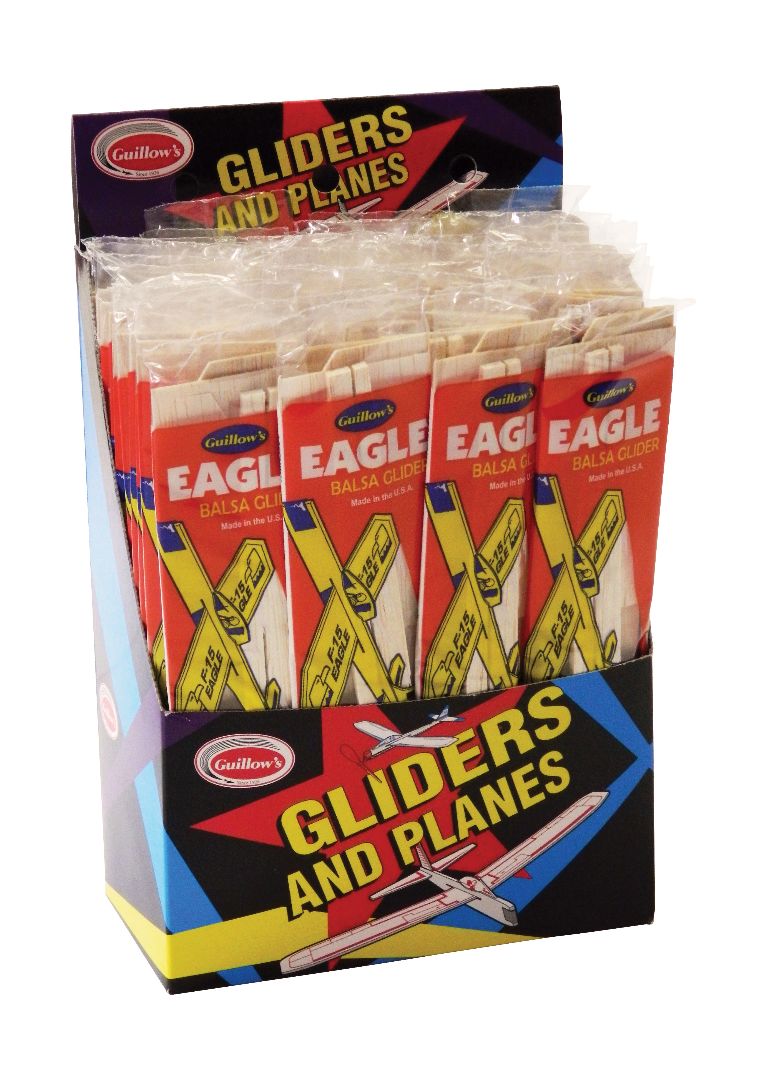 Guillow's Eagle Balsa Glider in Store Display (48) - Click Image to Close