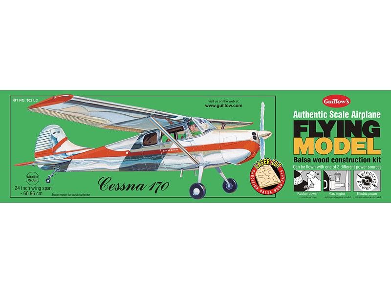 Guillow's 1/18 Cessna 170 Laser Cut Model Kit (1)