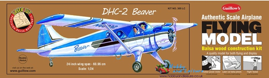 Guillow's 1/24 DHC-2 Beaver Laser Cut Model Kit (1) - Click Image to Close