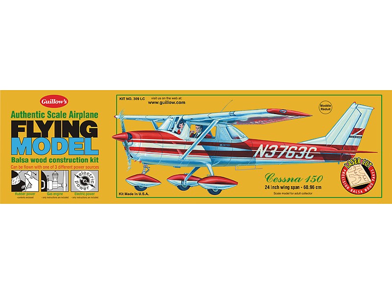 Guillow's 1/16 Cessna 150 Laser Cut Model Kit (1)